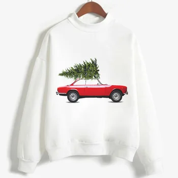 Vogue Tricoul Camion Copac De Transport Merry Christmas Tree Topuri Casual Cu Maneci Lungi Femei Graphic Hoodie Haine Femei Hoodie