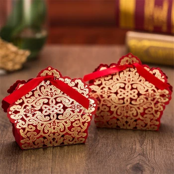 50pcs Roșu Romantice, Bomboane de Ciocolată Sac de Logodna Eveniment Consumabile Partid de Nunta de Decorare Cadou Favoruri Cutie Pentru Oaspeți