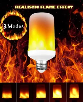 3 Modul E27 E14 B22 CONDUS de Ardere Lumină Pâlpâie Flacăra Becului Lămpii de Foc Efect Decorativ în aer liber Strălucire Prop