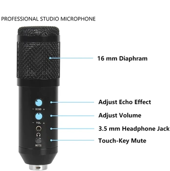 Microfon,pentru Jocul Microfoane,Podcast-uri,YouTube Înregistrare,Conectați și să se Joace cu Trepied Reglabil Suport pentru Windows, Mac,Etc