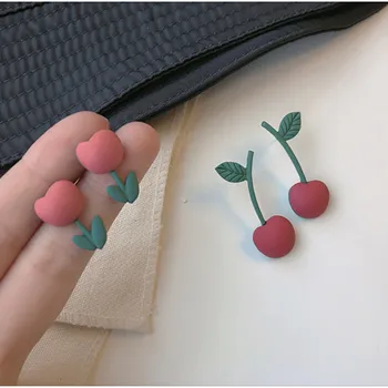 HUANZHI 2020 Japonia Nouă Epocă Dulce Piersic Laleaua Roz de Cires Floare Țese Picătură Cercel pentru Femei Fete Drăguț Bijuterii Cadouri Partid