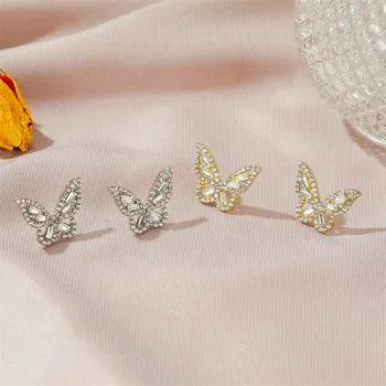 Zircon Cristal Cercei Coreea Clasic Fluture Stud Cercei Pentru Femeile Cercel Bijuterii Cercei Blând Celebritate Cercei Brinco