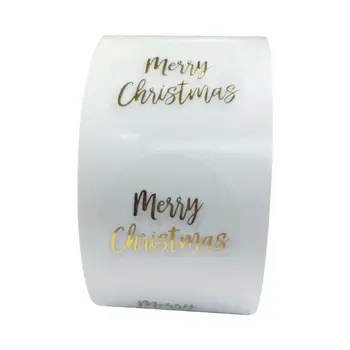 500pcs/Rola Rotund Transparent Crăciun Fericit Autocolante Plic Carduri Cadou Eticheta Sigiliu