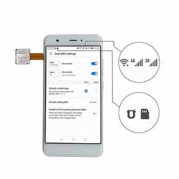 Card Extender Dual SIM Adaptor Cablu de Extensie Sloturi de Durabil Pentru Telefonul Mobil Android H-cele mai bune