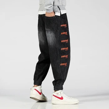Streetwear Barbati Blugi Pantaloni de Primavara Toamna Hip Hop Scrisoare de Imprimare Glezna-lungime Pantaloni din Denim Bărbați Harem Joggeri Blugi Barbati