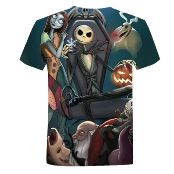 De Groază 3D Skull pentru Copii T-Shirt 2020 Nou Sălbatic Crăciun Fericit Băiat și Fată t Shirt O-Gât Distractiv pentru Copii Slim Topuri