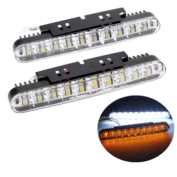 2 buc 12V 12W 30 LED-uri Auto de Zi Lumina DRL Daylight Lampa cu Lumini de Ceață Indicator luminos Chihlimbar Alb