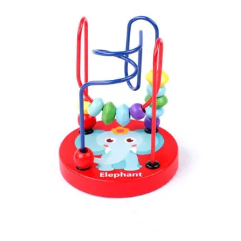 1-6M Cercuri de Sârmă Șirag de mărgele Labirint cu Role Coasta de Jocuri Puzzle din Lemn Colorat Margele Rotunde Bloc Copilărie Jucărie de Învățare a Copilului