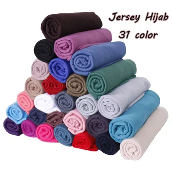 Multicolor Din Bumbac Moale Văl Musulman Instant Jersey Hijab Plin Capac Eșarfă Folie Islamic Șaluri Femei Turban Eșarfe Cap
