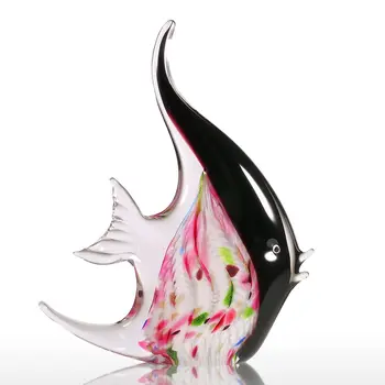 Tooarts Flori De Pește Cadou Ornament De Sticla Figurina Animal Îmbinat Home Decor Multicolor Accesorii Decor Arte Cadou