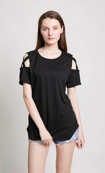 2020 de Moda Negru de Pe Umăr tricou Femei de Vara cu Maneci Scurte Tee Topuri 2020 Vânzare Fierbinte Harajuku ' 90 Tricouri Femei Streetwear