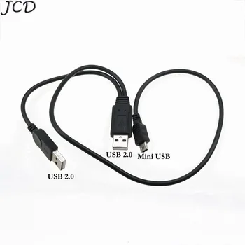 JCD Dual USB 2.0 Tip a-USB Mini 5-Pin Tip B x1 Y de Date si Cablu de Alimentare negru Y Splitter Cablu Pentru HDD MP3 MP4 Camera