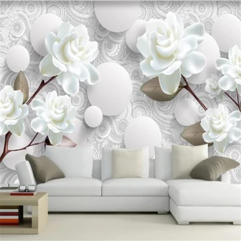 Beibehang Tapet personalizat murală de moda tapet frumos Europene bujor alb 3D TV living fundal tapet de perete