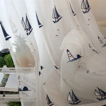 2018 Real Limitat Perdele Dormitorio Barca De Navigatie Tul Brodat Pentru Tratamente Fereastra Pentru Copii Pur Perdea Dormitor
