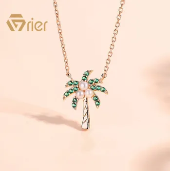 Grier 2020 nou Copac de nucă de Cocos Creativitatea Colier S925 argint colier pentru femei Clavicula lanț de Bijuterii