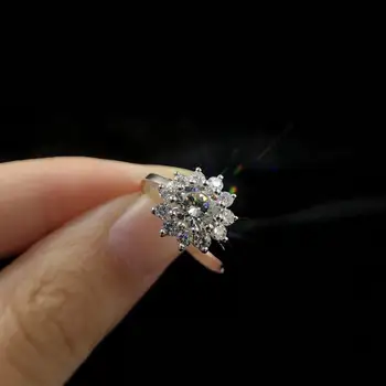 S925 SliverColor 2 Carate VS1 Inel cu Diamant Bijuterii pentru Femei de Lux Anillos Bizuteria Pur Piatră prețioasă Naturale 925 Bijuterii Inele