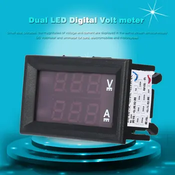 1 buc Ampermetru Voltmetru Digital Voltimetro Albastru LED Roșu Amp Amperimetro Dual voltmetru Indicator de Tensiune de Curent Contor de 100V DC 10A