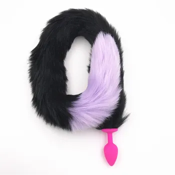 Timp 80cm Negru Și Violet Coada Anal Plug Sex Jucării Erotice Dop de Fund Jocuri pentru Adulți de Sex Produsele Jucărie Sexuală pentru Femei Și Bărbați