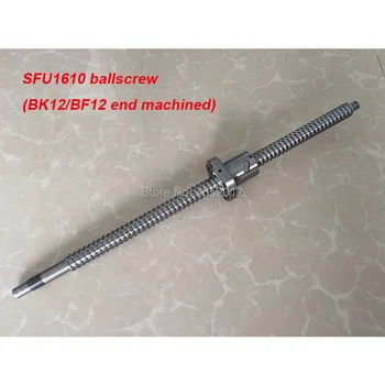BallScrew SFU1610 L= 200 300 400 500 600 mm, Laminate Mingea șurub cu un singur Ballnut pentru CNC piese BK/BF12 standard end prelucrate