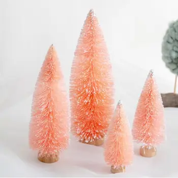 S-Au Înghesuit Artificial De Crăciun Copac Globuri De Zăpadă Decor Drăguț Unic Mini Sticlă Perie Copaci Destul De Partid De Vacanță Decoratiuni