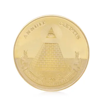 Placat Cu Aur Annuit Coeptis Monedă Comemorativă De Colectare Provocare Fizică Cadou