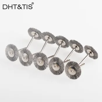DHT&TIS 20pieces OD25 Alamă și Oțel Inoxidabil Perie de Sârmă Roata Perii de Curățare Mix-Set de 3 mm Coadă Pentru rectificator Instrumente Rotative