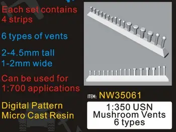 1/350 USN Ciupercă de Ventilație 6 Tipuri (rășină) Model de Kit