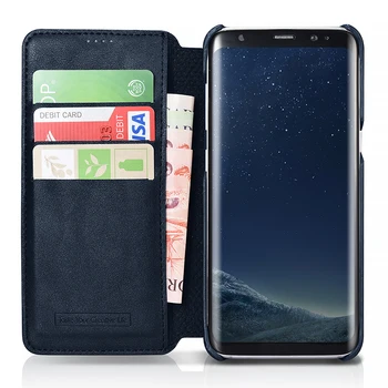 XOOMZ Slot pentru Card de Buzunar Design Flip case Pentru Samsung Galaxy S8 Plus Stilul de Afaceri din Piele PU Portofel Caz Acoperire Telefon