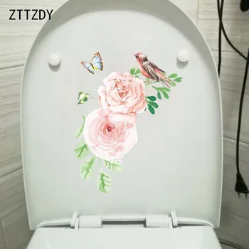 ZTTZDY 17.6*22,8 CM Trase de Mână Înflorire Pasăre Arta Clasica Dormitor Toaletă Decal Autocolant Perete Decor Acasă T2-0407