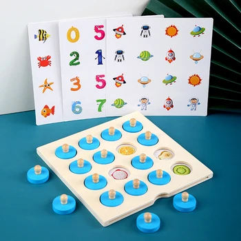 Copii de Interacțiune Părinte-copil Jucării Puzzle 3D Bord de Memorie Distractiv de Șah Montessori Jucărie pentru Dezvoltarea Inteligenței