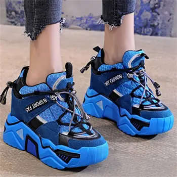 Formatori De Femei De Moda, Adidași Din Piele Respirabil Plaform Pană De Tenis, Pantofi Cu Toc Glezna Cizme Liane Pantofi De Călătorie