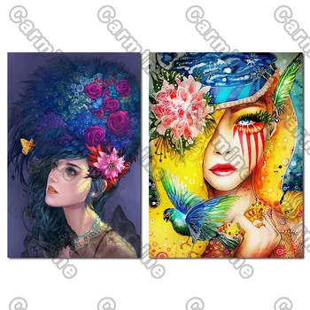 Poster Luminos Frumuseti de Flori Figura Panza Pictura si Printuri de Arta de Perete Decor pentru Camera de zi și Dormitor 2 buc Fara rama