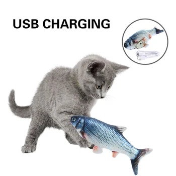 30CM Pisica animale de Companie Jucării Electronice Electrice de Încărcare USB de Simulare Pește Jucării Pentru Pisica Câine Guma de Joc Musca Consumabile Jucărie