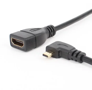 Aur plantate compatibil HDMI Femeie la 90 de Grade la stânga în Unghi Micro compatibil HDMI de sex Masculin Cablu Adaptor NOU