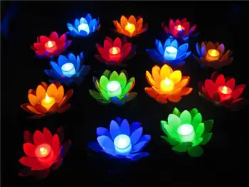 20 cm Diametru LED Lotus lampa Colorate Schimbat plutitoare de apă care Doresc cu Apă Ușoară Felinare Pentru Decor Petrecere
