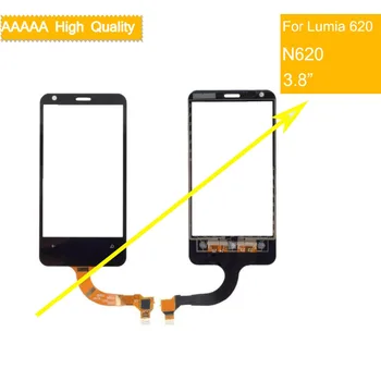 10buc N620 touch ecran Pentru Nokia Lumia 620 N620 Senzor Tactil Digitizer Sticla Panou Frontal înlocuire pentru Lumia620 negru