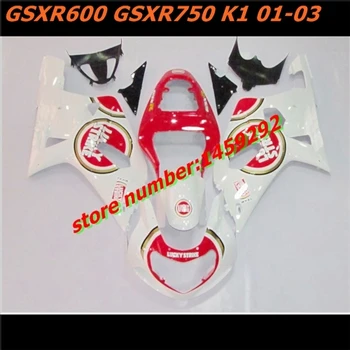 Nn Alb-roșu Carenaj complet pentru Un GSXR600 K1 GSXR750 2001 2002 2003 GSX R 600 750