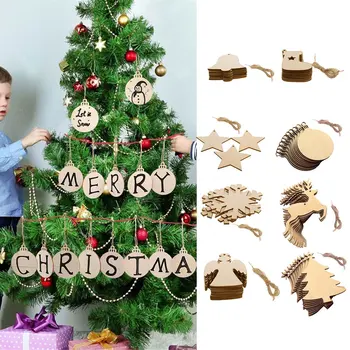 10buc Crăciun din Lemn Pandantiv Decorare Pom de Crăciun Creative Diy Acasă Camera de zi Accesorii Cadou