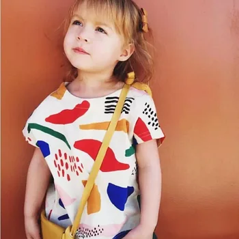 De vară pentru Copii Fete Tricou Fructe Print Short Sleeve Baby Girls T-shirt din Bumbac pentru Copii T-shirt, O-neck Tee Topuri Haine Băiat