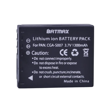 Batmax 1 buc 1300mAh CGA-S007 S007E S007 S007A BCD10 Baterie pentru Panasonic DMC TZ1 TZ2 TZ3 TZ4 TZ5 TZ50 TZ11 TZ15 Bateria