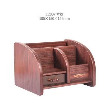 C2037 suport stilou din lemn de cinci-compartiment multifuncțional desktop biroul de stocare pătrat creative suport stilou