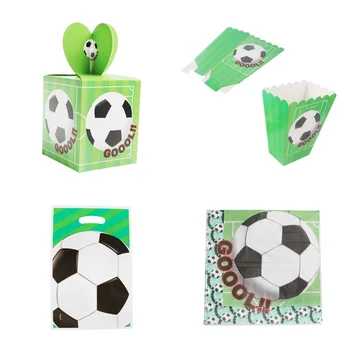 Temă De Fotbal Consumabile Partid Tacamuri De Unica Folosinta Set De Pahare De Hârtie Placa De Fotbal Tort Fân Pentru Copii De Ziua Copilului Duș Decor