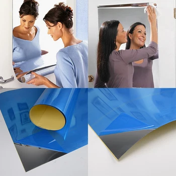 50x100cm PVC de Film de Reflecție în Oglindă Acasă Suprafață de Umezeală, Anti-Poluare, Anti-Mucegai Autocolant de Perete Lipire Decor Autocolant Acasă