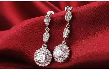 925 Sterling Silver cercei mari brincos legăna drop pentru femei petrecerea de nunta cadouri de craciun bijoux declaratie Bijuterii e495s