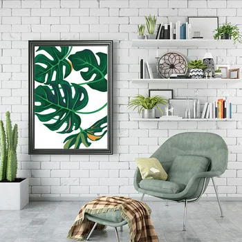 Stil Nordic Frunză Verde Flamingo Panza Tablouri De Agățat Pe Perete Poster Art Decor Imaginile Pentru Camera De Zi De Decorare Dormitor