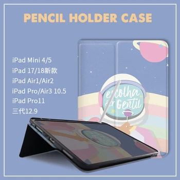 Fata astronaut Smart Flip Cover caz Pentru iPad Pro 9.7 6 7 11 aer 10.5 12.9 10.2 Mini4 5 2019 Tableta Caz cu suport de creioane