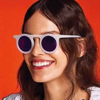 Rotund ochelari de Soare Femei de Moda Bomboane de Culoare Ochelari de Soare Femei Lady Lux Vintage Negru Portocaliu Puncte UV400 Nuante Oculos de sol