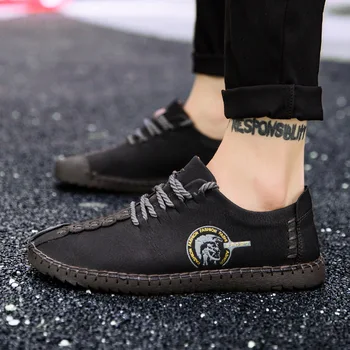 2019 Vara din Piele Pantofi Casual Barbati Handmade Vintage Pantofi Flats Dantelă-up de Vânzare Fierbinte Mocasini Chaussure Homme de Dimensiuni Mari 38-48