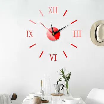 Ceas de Perete mare Ceas Mare Decal Arta 3D Autocolant Creative Cifre Romane Cadou Unic DIY Ceas Modern de Design Autocolant Decor Acasă