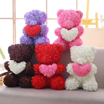 2019 Romantic Pluș Floare Trandafir Urs Jucarii Femei Cadou de Ziua Îndrăgostiților Artificiale de Pluș Spumă de Săpun Teddy Bear Papusa Prietena Cadou